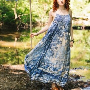 ⭐️Market of Stars⭐️ Let the Light In Bohemian Vintage Art Chinoiserie Long Dress